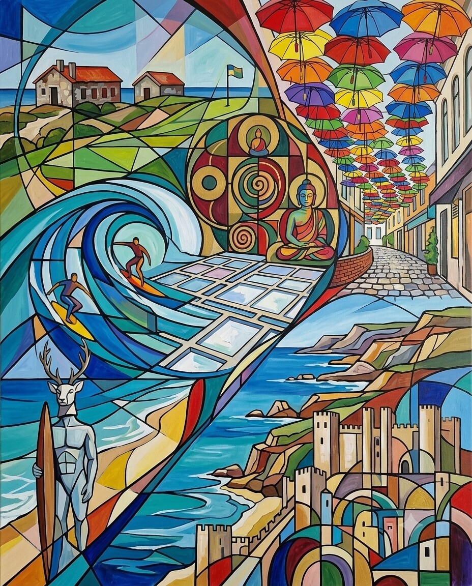 Praia d'el Rey im Stil von Kandinsky